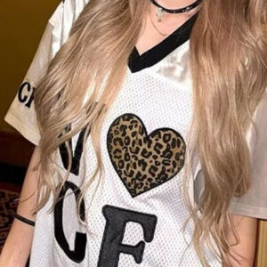 Leopard Print Patchwork Retro Jersey T?shirt